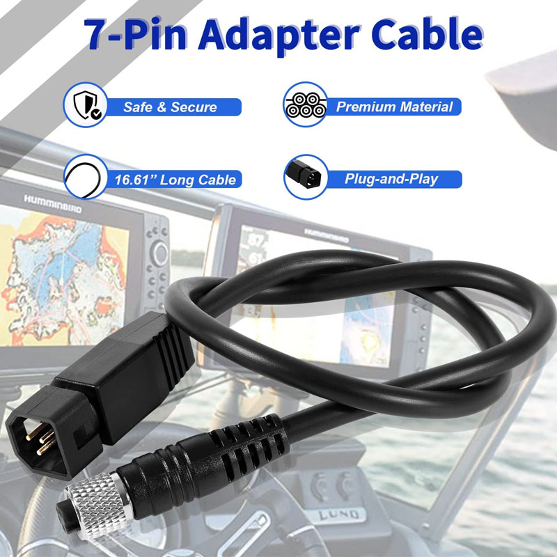 Fish Finder Cable - Uniwersalny kabel adaptera sondy sonarowej, czarny,