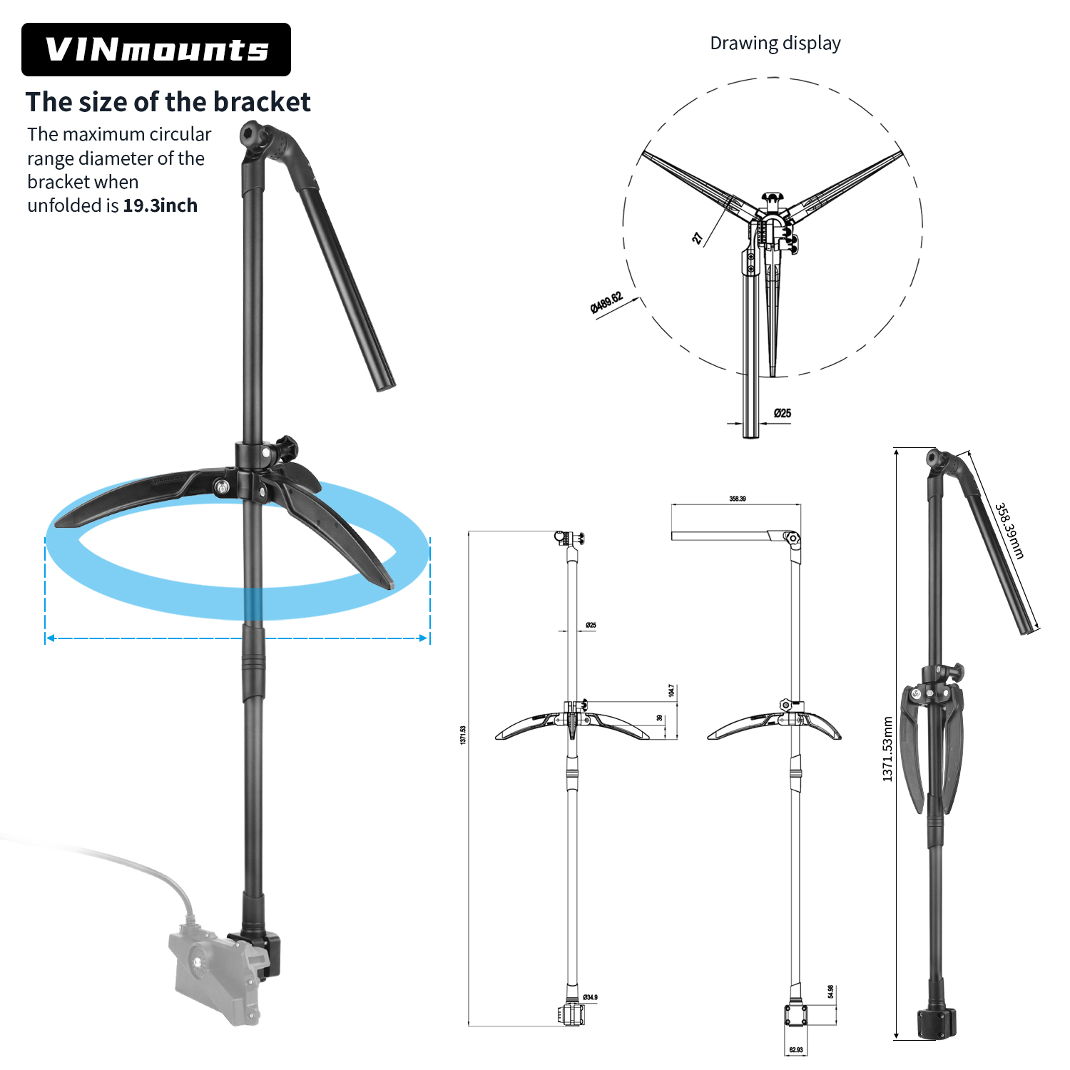 Fish Finder Mount - Uchwyt na przetwornik do łowienia pod